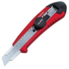TAJIMA Utility Knife - 3/4" 7-Point Rock Hard Aluminist Snap Blade Box Cutter with Dial Lock & 3 Endura-Blades - AC-501R