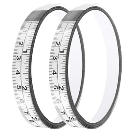Adhesive Measuring Tapes,Steel Self Tape Measure,1/2" Wide Imperial & Metric Ruler Sticker, Stick On Table Saw and T Track for Woodworking, Drafting (White, Left to Right 118" 2PCS)