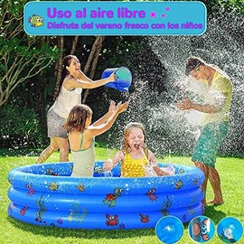 Jesir Alberca Inflable para Niños,Mini Piscina Infantil Redonda De 3 Niveles,Juguete De Agua para Adultos para Niños Y Niñas De Verano,130x40 Cm...   