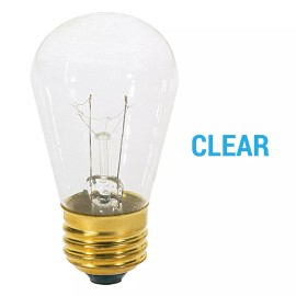 Satco CLEAR Patio String Light Sign Bulb 120V 11W S14 Medium E26 Base 11S14/CL