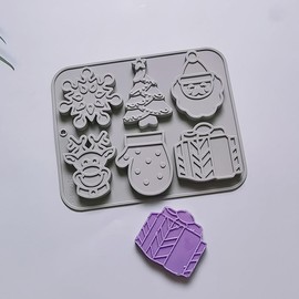 Weihnachtsbaum-Schokoladenform, Weihnachts Silikonformen, 6 Hohlräume Silikonform Weihnachten, Weihnachten Silikonform für Backen, Kuchen, Schokolade, Weihnachten, Lebkuchen, Gelee, Seife