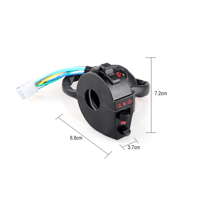 Qiilu Indicator Switch Motorcycle, Motorcycle Handlebar Horn High/Low Beam Indicator