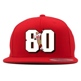 Snapback Red San Francisco Jerry Rice 80 Logo Hat