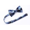 HISDERN Bow Ties for Men Plaid Blue Mens Bowtie Pretied