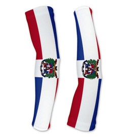 ScudoPro Dominican Republic Flag Compression Arm Sleeves UV Protection Unisex - Walking - Cycling - Running - Golf - Baseball - Basketball - Size 3XL