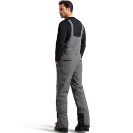 FREE SOLDIER Mens Snow Bibs Ski Pants Softshell Waterproof Insulated Warm Snow Pants Windproof Ski Bib Overalls(Gray X-Large/30)