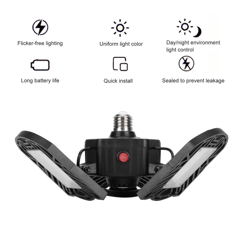 E27/E26/B22 LED Folding Garage Light 60W Radar Light Sensation Deformable