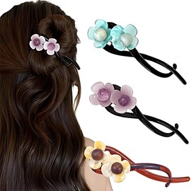 WHYCNJL Pack of 3 Flower Hair Clips, Elegant Flower French Hairpin, Banana Clip Hair Clips, Hair Accessories, Hair Claw Clip