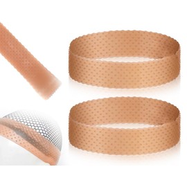 KAPSING Pack of 2 Orange Brown Seamless Wig Cap Sweatproof Grip Non-Slip Translucent Wig Band for Headband Wig