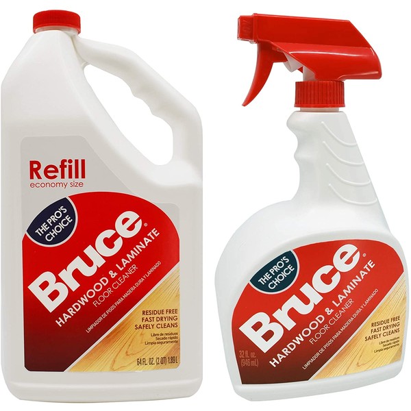 Bruce 64 oz+32oz NoWax Hardwood and Laminate Floor Cleaner Value Pack, Packaging May Vary