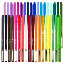 Uchida Le Pens Multicolor Set - 36 Colors Complete Set - Le Pen Pens for Journaling - Smudge Proof Fine Pens for Writing, Drawing - 0.3 Fine Line Lepen Pen Set