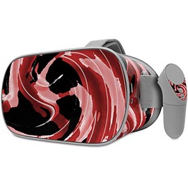 Decal Style Skin Wrap Compatible with Oculus Go Headset - Alecias Swirl 02 Red (Oculus NOT Included)