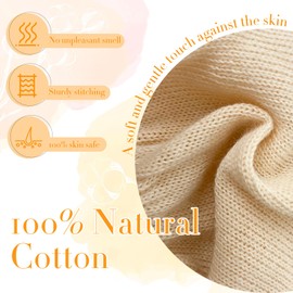 Migliore Wear 2 Pairs Cotton Gloves for Eczema with Touchscreen Fingers, Moisturising Gloves for Dry Hands, SPA, Hand Care, Eczema Gloves for Adults(Beige Sand-S/M)