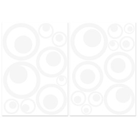 Wandkings Vogelschutz und Fensterschutz, 20 Retro Kreise Aufkleber zum Schutz vor Vogelschlag, weiß