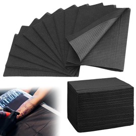 Pack of 125 Dental Bibs, Black: WIYETY 45 x 33 cm, Premium Waterproof Tattoo Bibs, Tattoo Pad Covers, Clean Pad, Dental Bib for Dental Clinic, Tattoo Station, Salon
