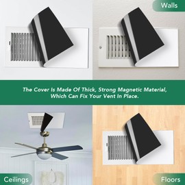 6 Pack Magnetic Vent Covers, Strong Vent Covers 5.5 X 12inch High Strength Magnetic Vent Cover for Floor Wall and Ceiling Registers Home HVAC and AC Vents