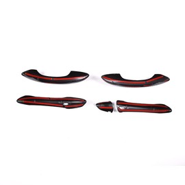 Lcojicep ABS Exterior Door Handle Protector Trim Frame Cover Compatible with Hyundai Tucson/Santa Cruz 2022+ Car Door Handle Cover External Protective Accessories (Carbon Fiber Pattern)