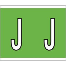 1-1/2" H x 1-1/4" W Green Kardex PSF-139 Compatible 1-1/4" Alpha Labels 'J' (500/Roll) - TBBS-139-J