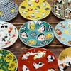 Stylish Kutani Ware Plate, Auspicious Bean Plate, Hyottoko Okame Pottery,