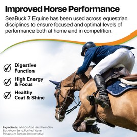 SeaBuck 7 Equine Supplement for Horses with Sea Buckthorn to Improve Horse Health (3-6 Week Supply, 1 Gallon) – Supports Healthy Eating & Digestion, Increased Energy/Focus, & Shiny Coats for Horses