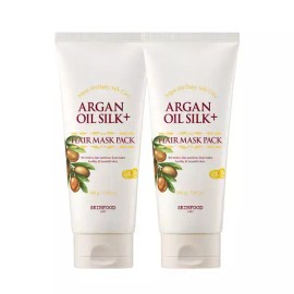 Argan Oil 아르간오일 실크 플러스 헤어 마스크팩 2개 [(1+1) 라이스 마스크 워시 오프] Argan Oil Silk Plus Hair Mask Pack 2 Pieces [(1+1) Rice Mask Wash Off]