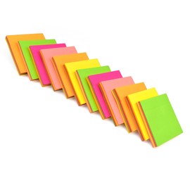 Post it Sticky Notes Bright | Multi-Coloured Sticky Pads | to Do List | Note Pads for Home, Office and School | Memo Pads | Pack of 12 | 76mm x 76mm 100 Sheets Per Pad
