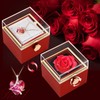 TangDouJM Women's Gifts, Preserved Real Roses with Crystal Necklace Gift