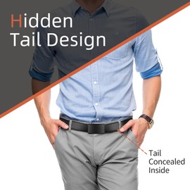 Zitahli Ratchet Belt for Men,Upgraded Tail Hidden Design mens belt Leather for Dress Pant Shirt Oxfords,Micro Adjustable 30"-36"