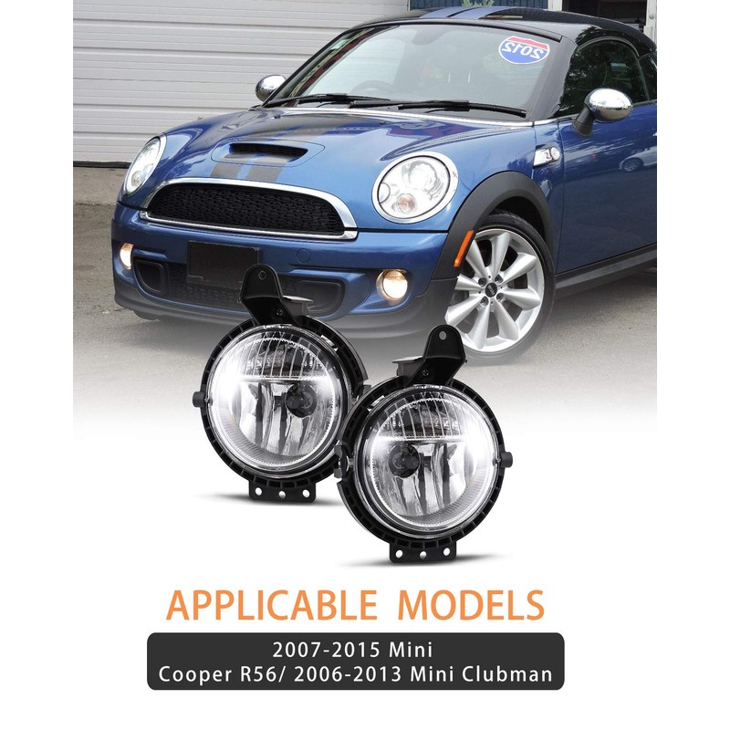AUTOWIKI Front Bumper Fog Light Assembly for 2007-2015 Mini Cooper