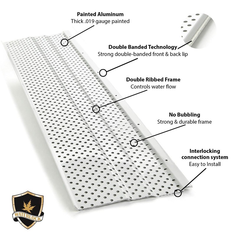 Waterlock 5" Gutter Guards Leaf Protection, Domestic Aluminum Gutter Covers