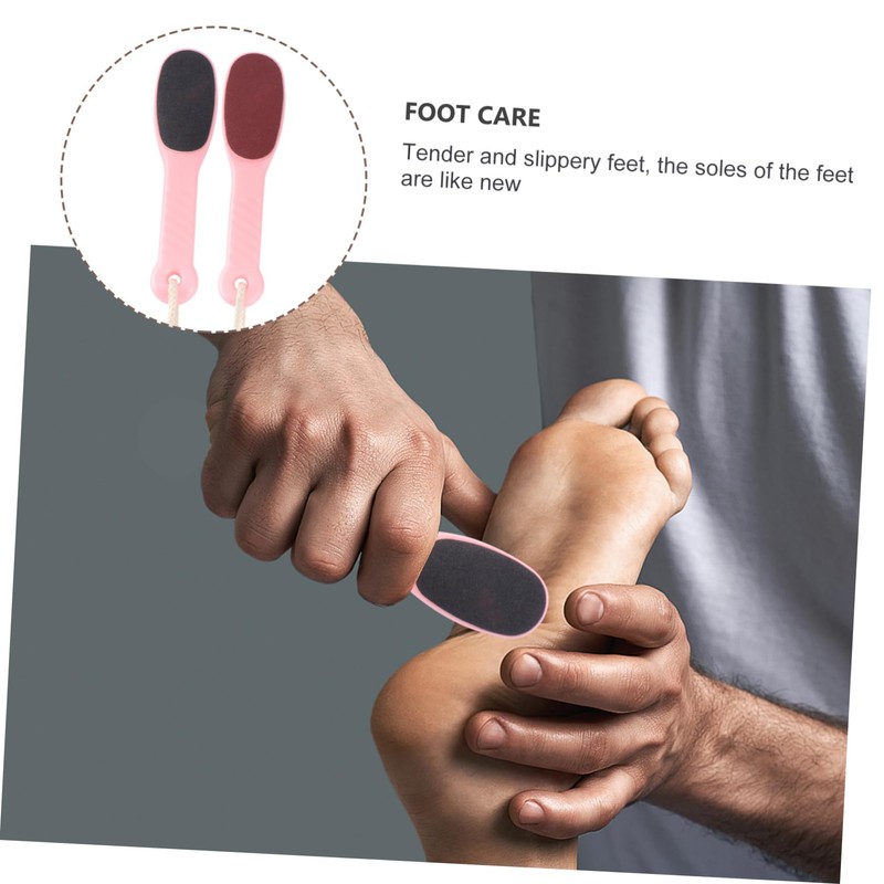 Healeved 2pcs Foot Care Tool Double-sided Pedicure Exfoliating Scraper for