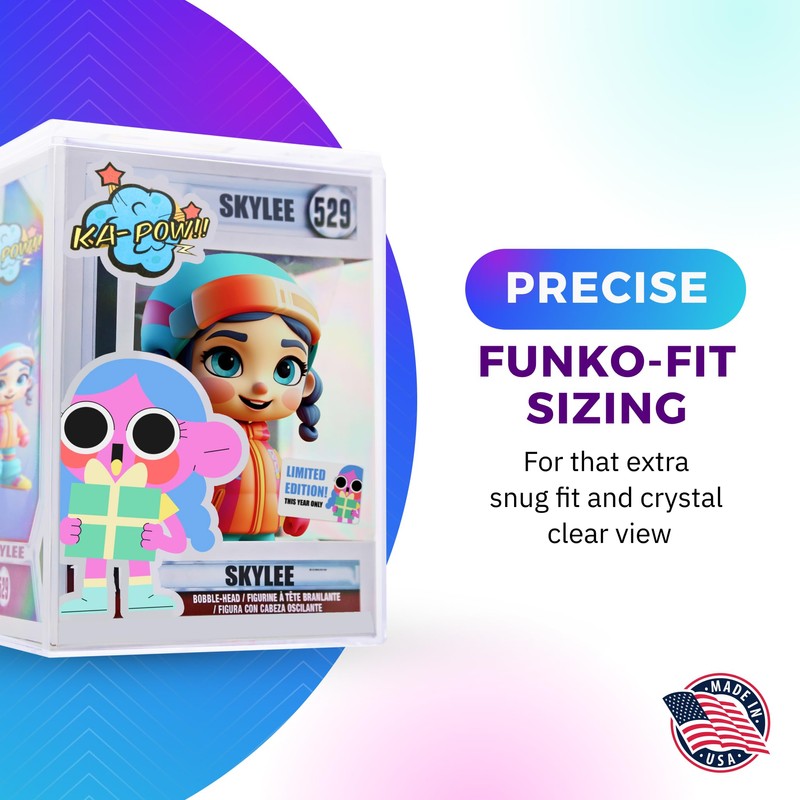 8 Crystal Clear Hard Plastic Funko Pop Protectors, Stackable Display