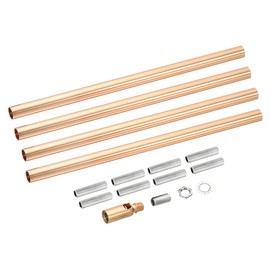 MECCANIXITY Threaded Extension Rod, 9.8" Lamp Pipe with Connector Light Fixture Parts for Pendant Light Island Lighting Chandeliers Stems, French Gold