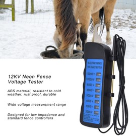 12KV Neon Fence Voltage Tester, 8 Neon Indicator Lights Waterproof Electric Fence Tester Fault Finder Farming Equipment Portable Testing Tool, 2000-12000V