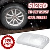 DaisyInner 100 Pcs Disposable Car Tire Covers Plastic Car Tire