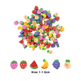 Lotsdonxia 100 Pieces of Mini Erasers in Cute Animal and Fruit Shapes - Ideal as Student Stationery, Party Favors, or Classroom Rewards for Children（A）