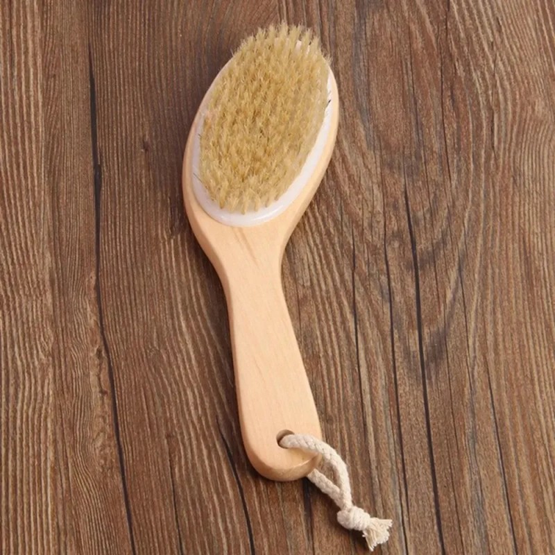 Cepillo Corporal Madera Bambú Natural Curveado Ecológico F