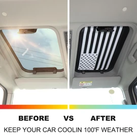 Bekantogy 2PCS Sunroofs Sun Shade Compatible with INEOS Grenadier 2022-2025 Folding Sunroof Glass Roof Sunshade Sun Protection UV Protection Roof Glass Sunshade (US Flag)