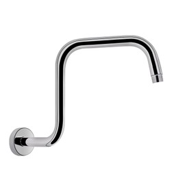 HarJue S Shaped Shower Arm, High Rise Shower Head Extension Pipe Standard 1/2" Connection with Flange, Awesome Shower Experience-Stainless Steel Bathroom Accessory(13 Inch Z-S Shape, Chrome Finish)