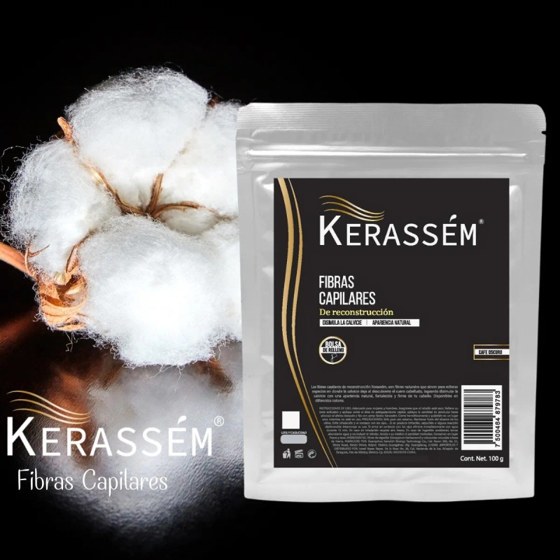 Fibras Capilares 100g Cubre Calvicie Kerassém Varios Tonos