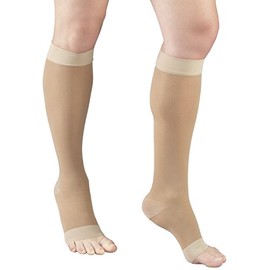 Truform Sheer Compression Stockings, 15-20 Mmhg, Women's Knee High Length, Open Toe, 20 Denier Nude, Pack of 1