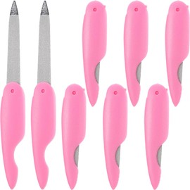 Housoutil Pack of 8 Collapsible Nail Files, Folding Nail File, Metal Nail File Strips, Manicure Pedicure Tools, Mini Tool, Nail Files, Made of Stainless Steel, Buffers, Travel, Acrylic, ABS Folding