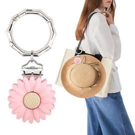 HATYDF Hat Clip for Travel - Holder Organizer Hanger Carrier for Hanging on Backpack, Luggage, Purse, Bag - Cruise Ship, Car, Beach Accessories Essentials for Women - Cowboy Pink