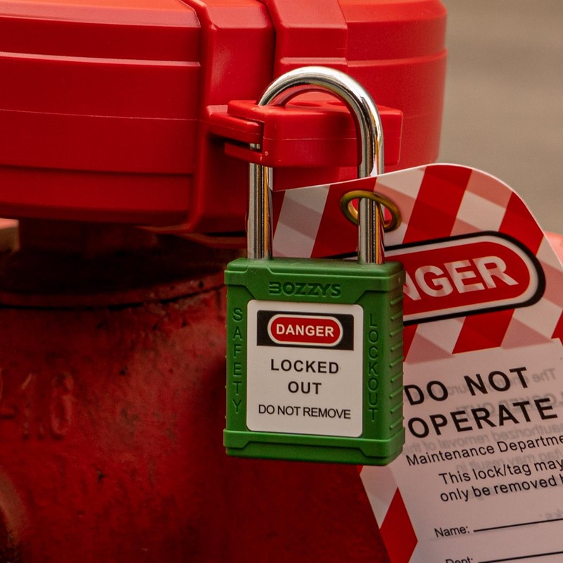 BOZZYS Lockout Tagout Locks 12-Pack｜OSHA Green Loto Locks Keyed Alike｜12