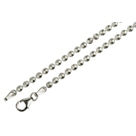 SILBERMOOS Women's Necklace Flowers Diamond-Coated Quality Chain from Italy 925 Sterling Silver 42 45 cm, Sterling Silver, No Gemstone