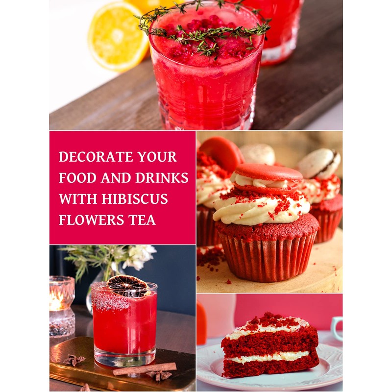 TeeLux Hibiscus Tea Bags, Natural Hibiscus Flowers Herbal Tea, Caffeine