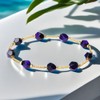 MetJakt Handmade Original Women's Multicoloured Gemstone Stretch Bracelet Natural Stones