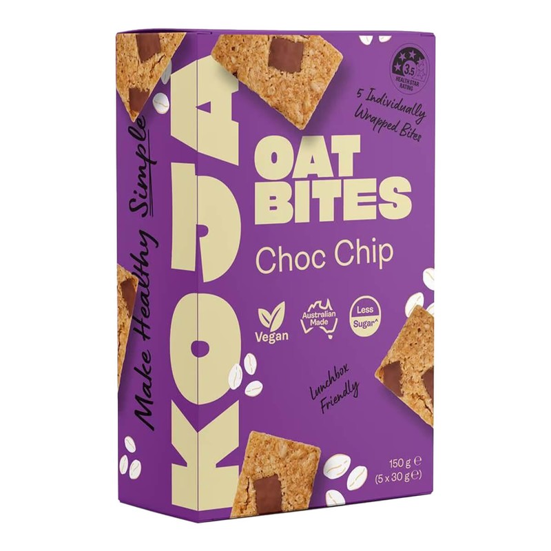 KOJA Oat Bites Multipack - Choc Chip, 5 x 30g