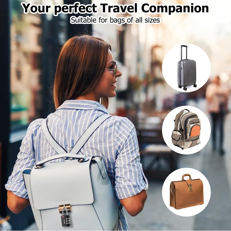SharkByte TSA Luggage Locks, 3 Digit Security Travel Combination Padlock,