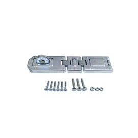 QCAA Extra Heavy Duty Concealed Safety Hasp, Flexible Link, with Hardened Staple, 7-1/2" Double Flexible, Zinc Plated, 1 Pack, Made in Taiwan